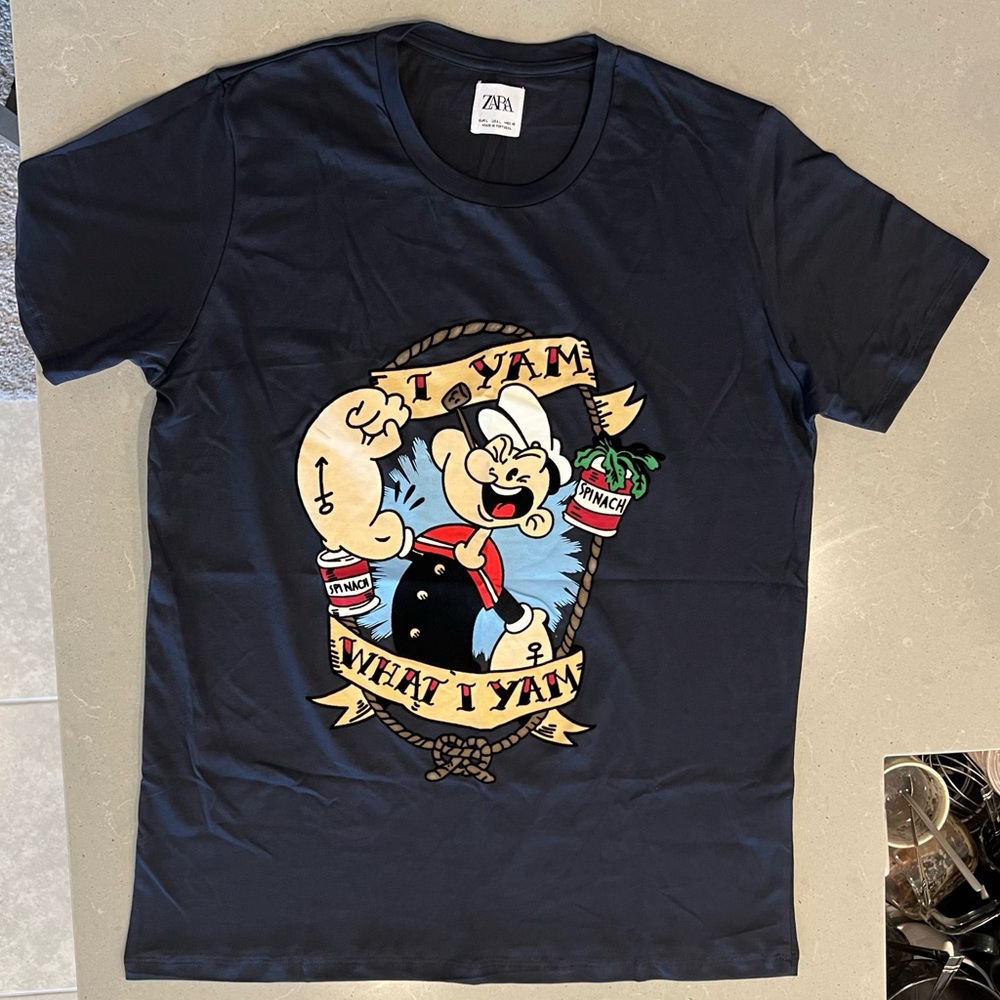 Zara Popeyes Velvet Graphic Tee